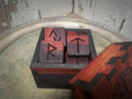 Padauk Hardwood Elder Futhark Runes and Box